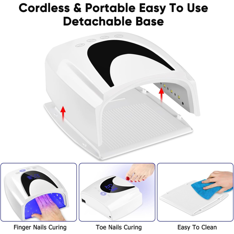 Lampe UV Cordless X10 72watt Sèche Ongles Rechargeable Professionnel 33 LEDs - Lampe UV LED avec Ecran LCD