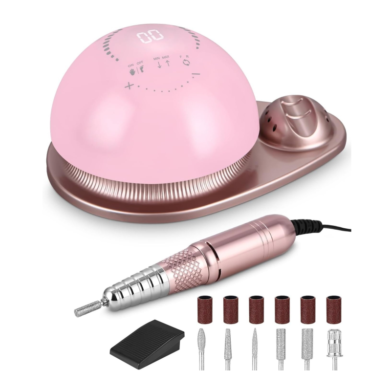 Ponceuse à Ongles SML M21 Puissance Ponceuse à Ongles SML M21 Soins Onglerie Professionnel avec Pédale et 6 Embouts en Fer