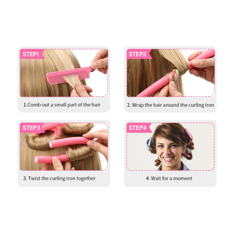 Bigoudis Lot 10pcs Accessoires Cheveux Coiffage sans Chaleur