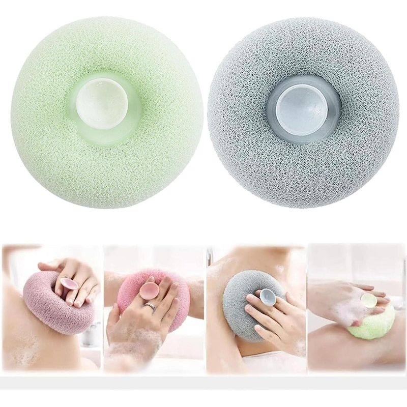 Eponge de Bain Exfoliante Ronde Douche Ultra Douce pour le Bain et Soins du Corps