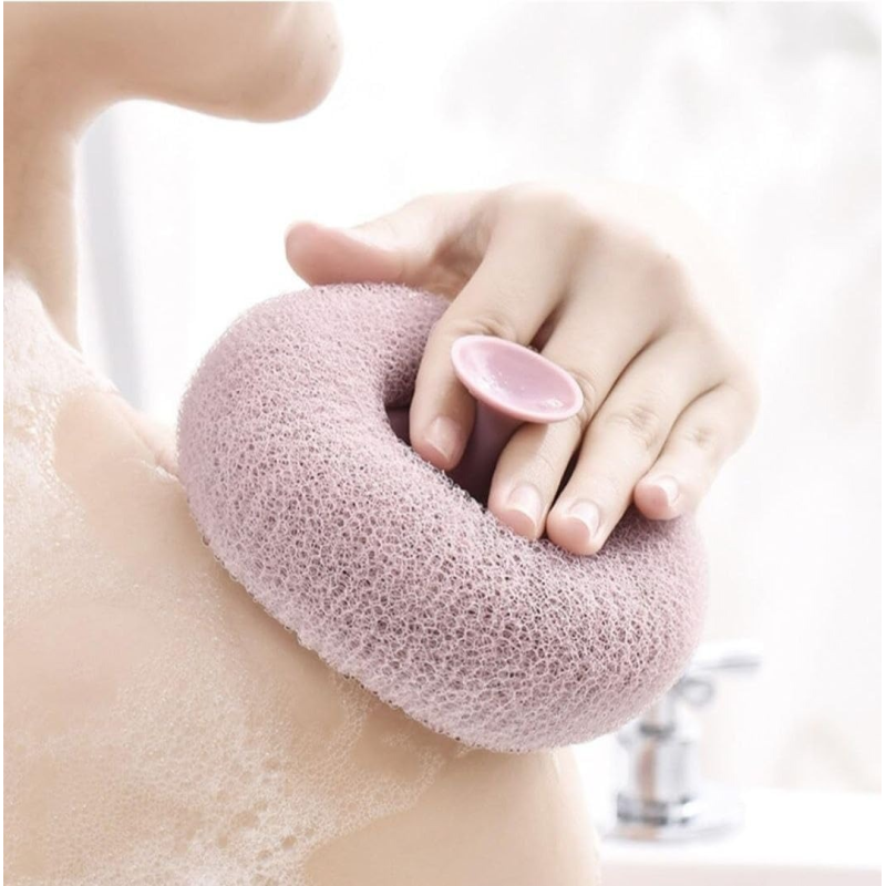 Eponge de Bain Exfoliante Ronde Douche Ultra Douce pour le Bain et Soins du Corps