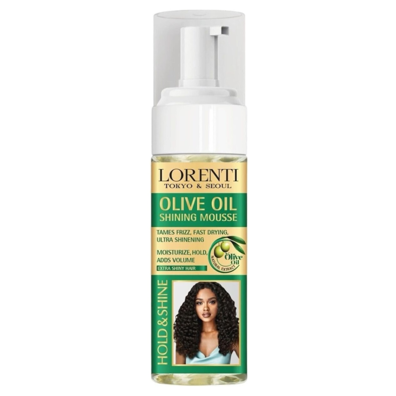LORENTI Crème Bouclage Huile d'Olive 200ml pour Cheveux Bouclés Shining Mousse Curly Hair