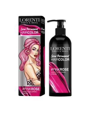 LORENTI Coloration Semi Permanente Rose 250ml Teinture Crème Colorante Longue Tenue