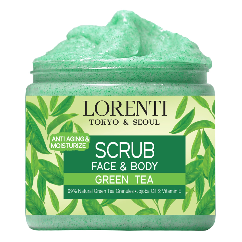 LORENTI Scrub Green Tea 500ml Gommage Visage et Corps Thé Vert