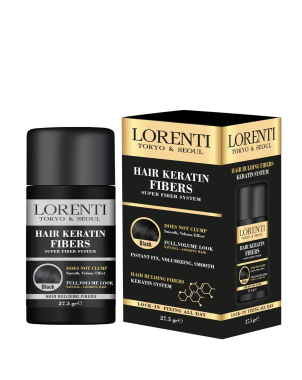 LORENTI Hair Fiber Keratin Black 27g Soins Fibres de Kératine