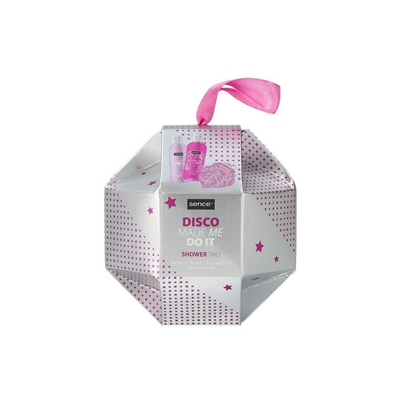 Sence Coffret Shower Trio 3pcs Coffret Cadeau pour Femme : Gel Douche 50ml + Crème de Douche 50ml + Eponge Corporelle