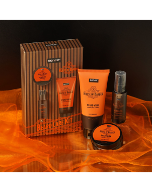 Sence Coffret Beard Care Kit 3pcs Soins Barbe pour Homme : Cire Barbe 50g + Shampoing Barbe 150ml + Huile Barbe 50ml