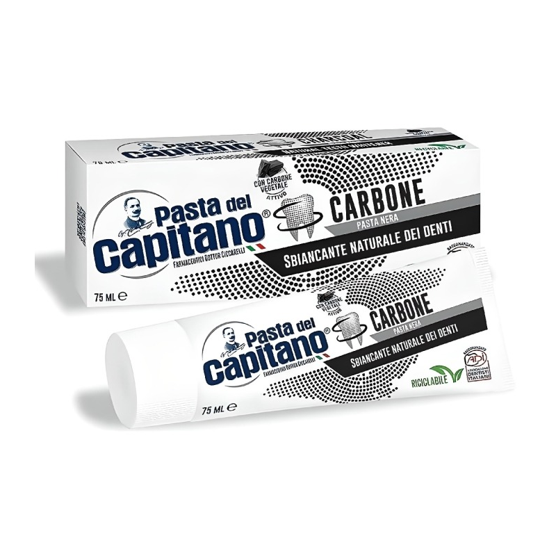 Dentifrice Charbon Végétal en Pâte Noire 75ml PASTA DEL CAPITANO