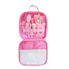 kit-soins-bébé-13-pièces-rose-nouveau-né-nettoyage-toilettage-trousse-biberon-thermoètre-brosse-peigne-coupe-ongles-