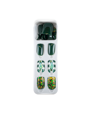 Manino Faux Ongles Mains Press On Colorés avec Relief 30pcs