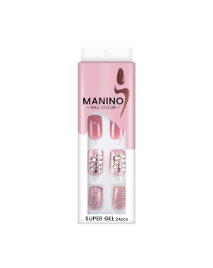 Manino Faux Ongles Mains Press On Colorés avec Relief 30pcs