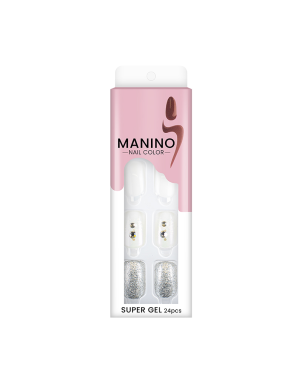 Manino Faux Ongles Mains Press On Colorés avec Relief 30pcs