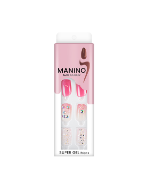 Manino Faux Ongles Mains Press On Colorés avec Relief 30pcs