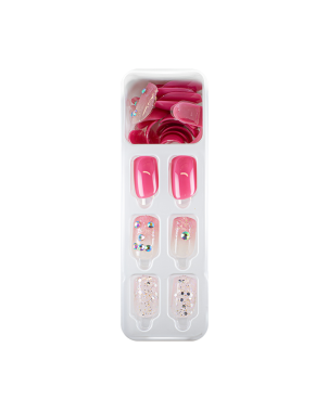 Manino Faux Ongles Mains Press On Colorés avec Relief 30pcs
