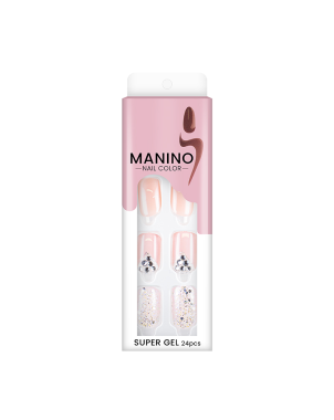 Manino Faux Ongles Mains Press On Colorés avec Relief 30pcs