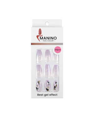 Manino Faux Ongles Mains Press On Forme Amandes avec Effet 30pcs