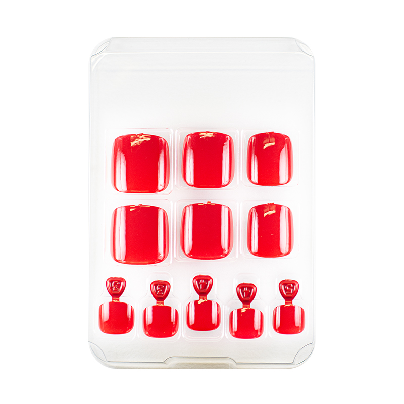 Manino Faux Ongles Pieds Press On Orteils Colorés 24pcs