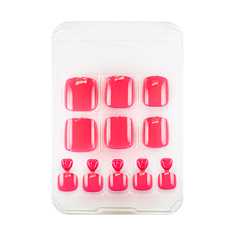 Manino Faux Ongles Pieds Press On Orteils Colorés 24pcs