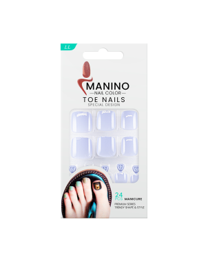 Manino Faux Ongles Pieds Press On Orteils Colorés 24pcs