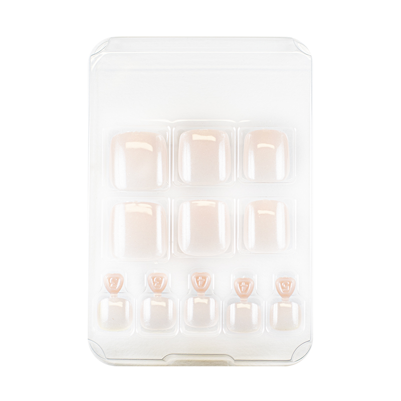 Manino Faux Ongles Pieds Press On Orteils Colorés 24pcs