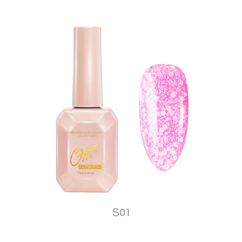 Otto Snow Gel S01 12ml Vernis Permanent Pailleté Motif de Neige Gel Colorée Finition Professionnelle