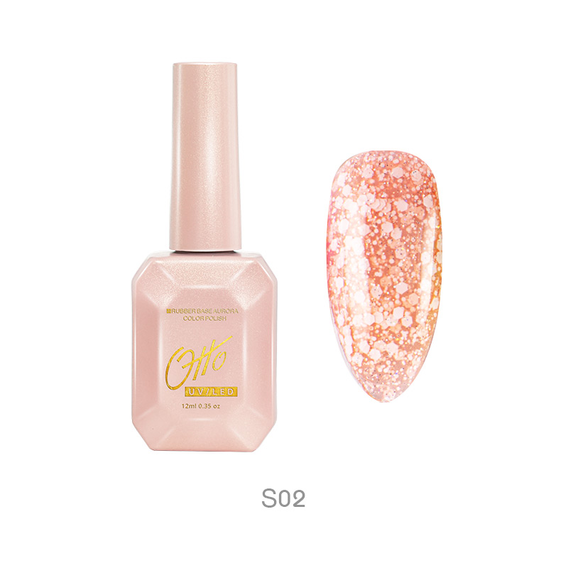 Otto Snow Gel S02 12ml Vernis Permanent Pailleté Motif de Neige Gel Colorée Finition Professionnelle
