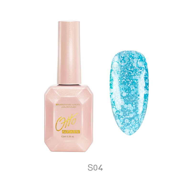 Otto Snow Gel S04 12ml Vernis Permanent Pailleté Motif de Neige Gel Colorée Finition Professionnelle