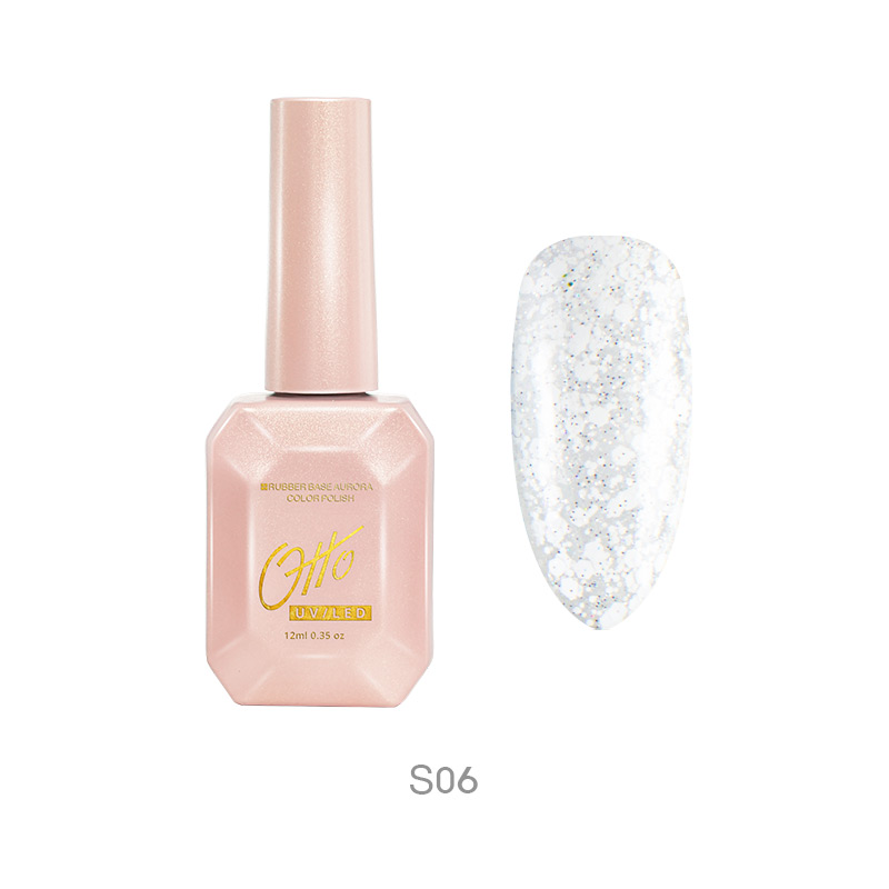 Otto Snow Gel S06 12ml Vernis Permanent Pailleté Motif de Neige Gel Colorée Finition Professionnelle