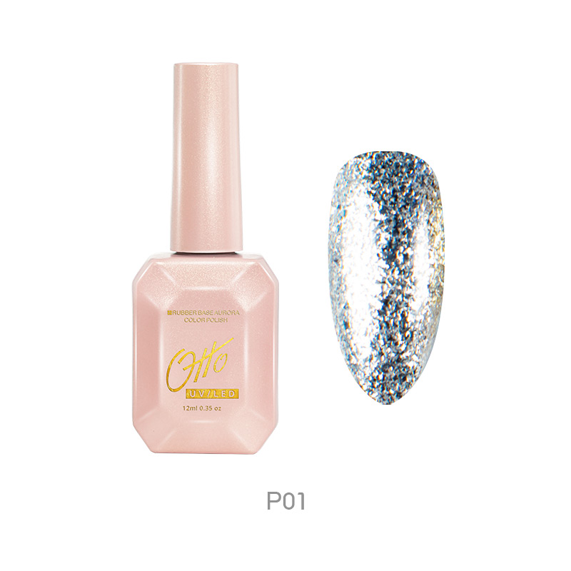 Otto Vernis Platinum P01 12ml Vernis Permanent Effet Pailleté Platinum