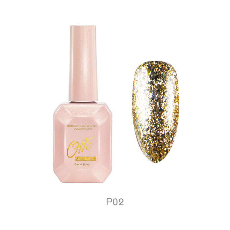 Otto Vernis Platinum P02 12ml Vernis Permanent Effet Pailleté Platinum