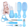 kit-soins-bébé-8-pièces-bleu-nouveau-né-nettoyage-toilettage-trousse-biberon-thermoètre-brosse