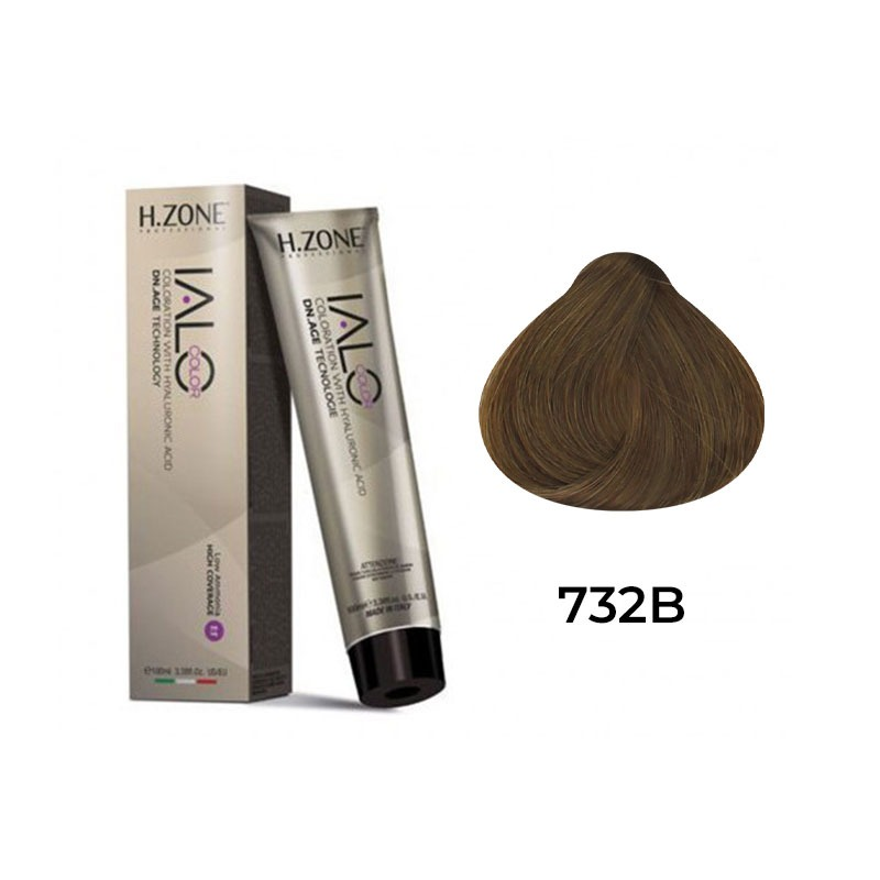 IALO H-ZONE Coloration Permanente 7.32 Blond Beige Chaud – 100 ml – Éclat Naturel & Couvrance Totale