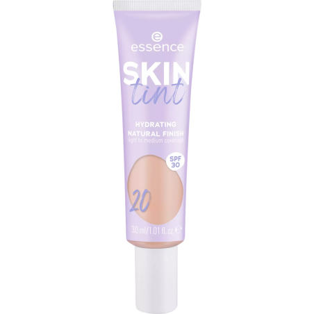 Essence Skin Tint SPF30 Fond de Teint Hydratant avec Couvrance Light à Medium 20