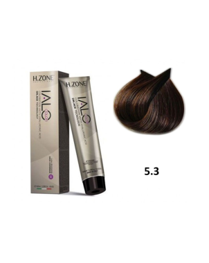 IALO H-ZONE Coloration Permanente 5.3 Châtain Clair Doré  – 100 ml – Couleur Classique & Tenue Longue Durée