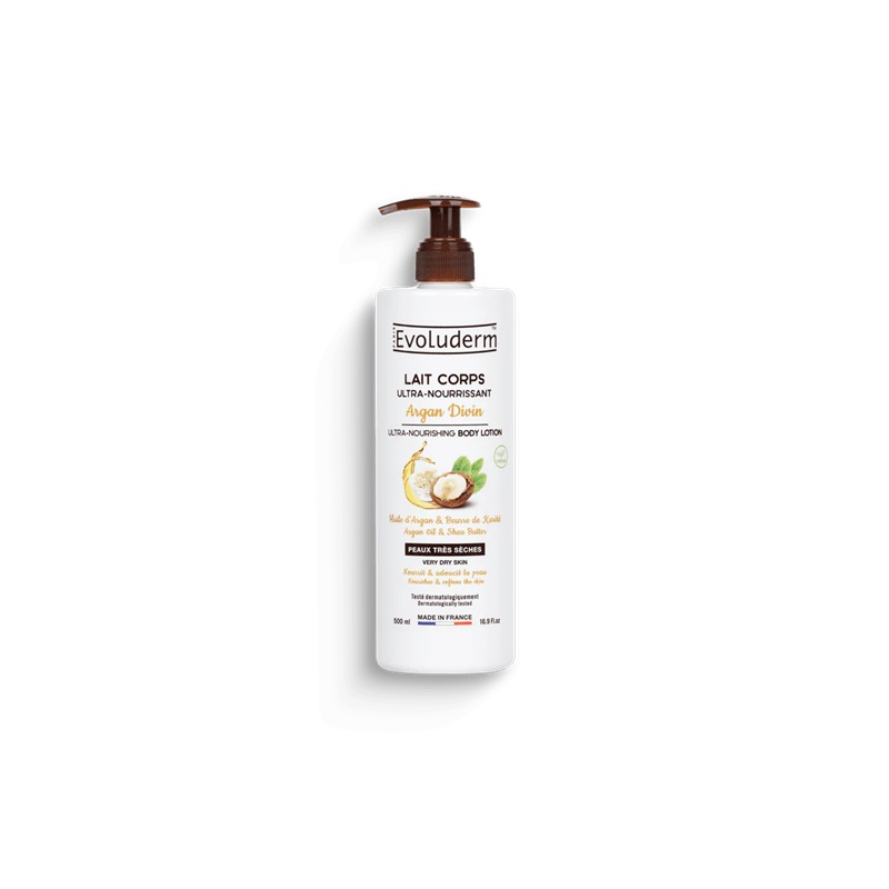 Evoluderm Lait de Corps Ultra-Nourrissant Argan Divin - 20 ans 500ml