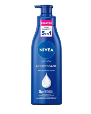 NIVEA Lait Crème Nourrissant 250ml – Hydratation 72h pour Peaux Sèches à Très Sèches