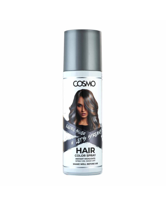 COSMO Spray Coloration Temporaire Cheveux Electric Silver 100ml | Argent Métallique