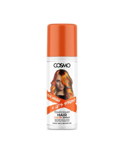 COSMO Spray Coloration Temporaire Cheveux Neon Orange 100ml | Orange Fluo