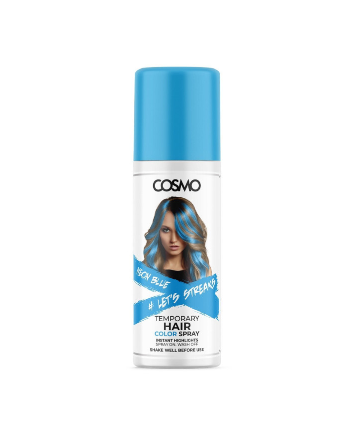 COSMO Spray Coloration Temporaire Cheveux Neon Blue 100ml | Bleu Fluo