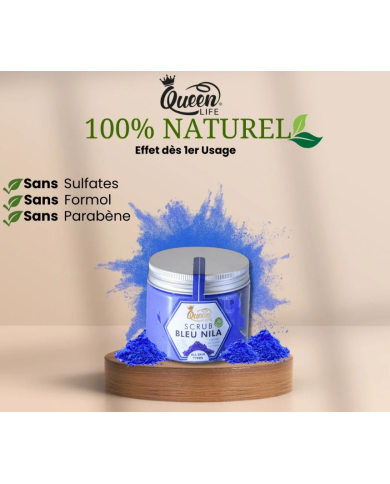Queen Life Gommage Nila Bleu 150gr | Exfoliant Éclaircissant & Unifiant Queen Life Gommage Nila Bleu 150gr | Exfoliant Éclaircissant & Unifiant
