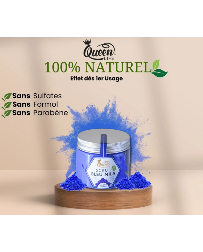 Queen Life Gommage Nila Bleu 150gr | Exfoliant Éclaircissant & Unifiant