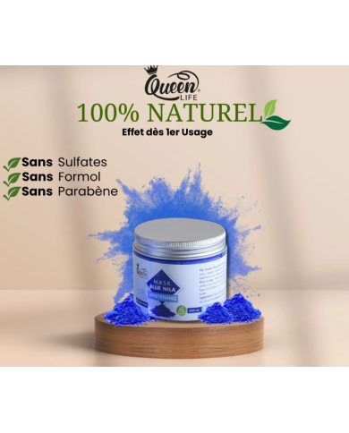 Queen Life Masque Nila Bleu 150 g | Éclaircissant, Hydratant & Revitalisant Visage