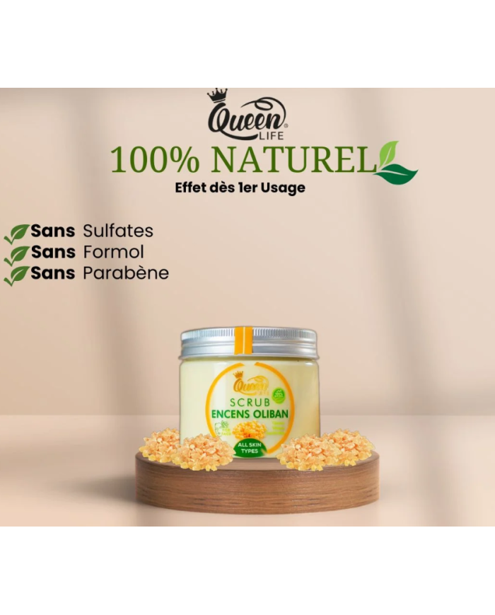Queen Life Gommage Oliban 150 g | Exfoliant Anti-Rides & Peau Raffermie