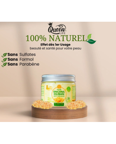 Queen Life Masque Oliban 150 g | Soin Anti-Rides & Raffermissant Visage
