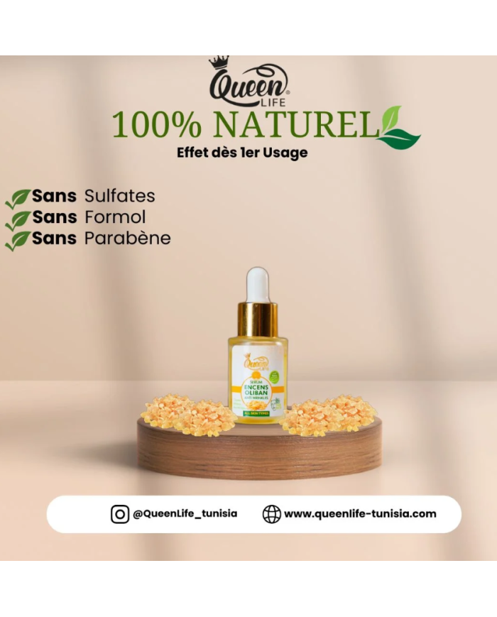Queen Life Sérum Oliban 30 ml | Anti-Rides, Raffermissant & Éclat Visage