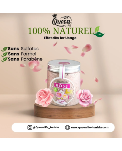 Queen Life Gommage Rose 250g – Éclat & Teint Unifié Queen Life Gommage Rose 250g – Éclat & Teint Unifié