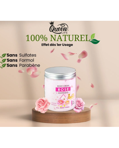 Queen Life Crème Rose 250g – Hydratation & Teint Éclatant