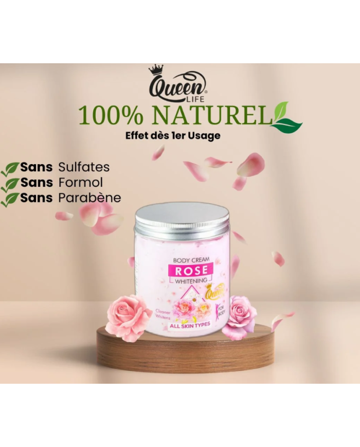 Queen Life Crème Rose 250g – Hydratation & Teint Éclatant