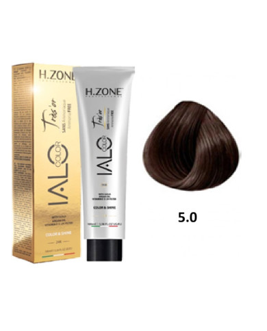 IALO H-ZONE Trés'or Coloration Permanante 5.0 Châtain Clair Sans Ammoniaque 100ml