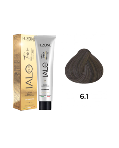 IALO H-ZONE Trés'or Coloration Permanante 6.1 Blond Foncé Cendré Sans Ammoniaque 100ml